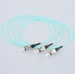 FC/UPC OM3 0.9mm Fiber Optic Pigtail LSZH aqua cable IL<=0.2dB