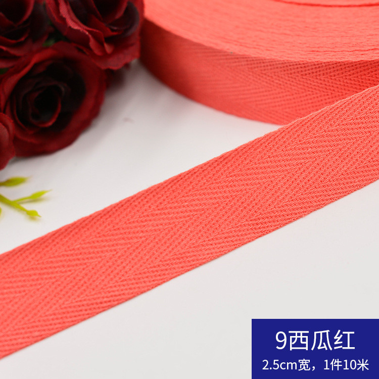 Herribone Design Cotton Ribbon Purple Orange Cotton Twill Tape
