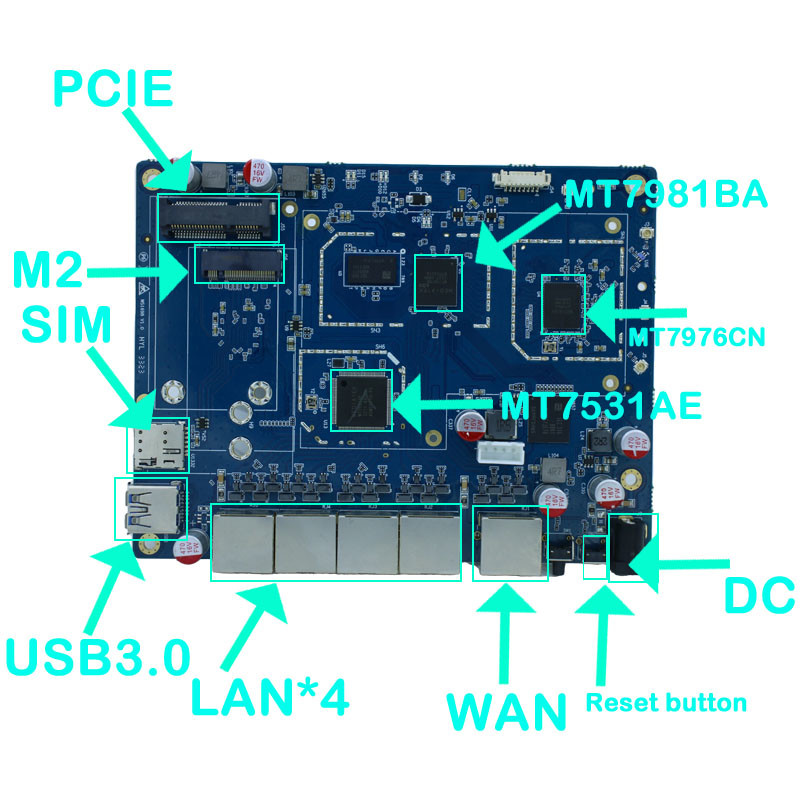 Gigabit Wifi6 5g Modem Wifi Router PCB Board With Sim Slot For Home Network