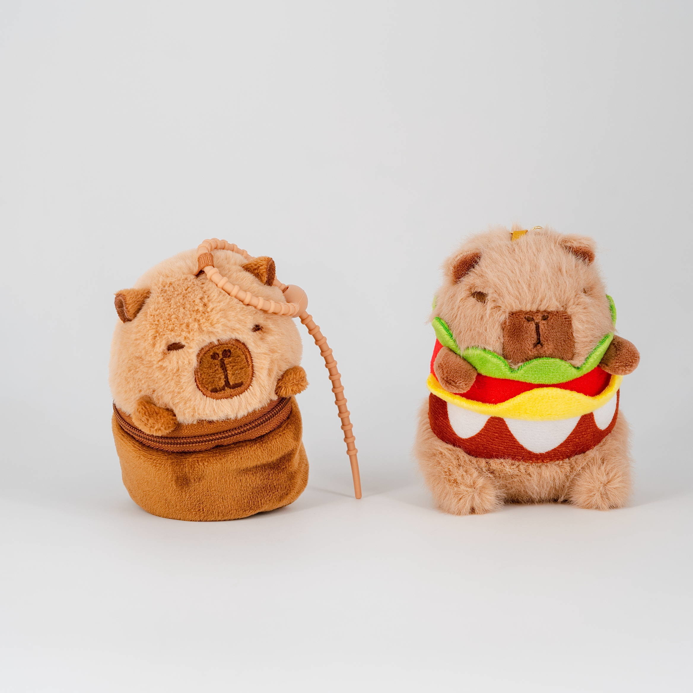 Cute Capybara Plush Keychain With Clothes Adorable Small Stuffed Animal Keychain
