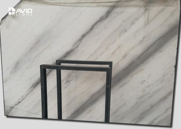 Quality White Marble Stone Slab With Gray Patterns For Countertops / Floors for sale