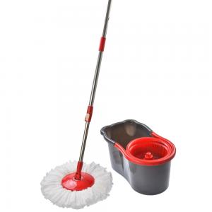 China Hand Press 360 Microfibre Spin Mop And Bucket Floor Cleaning Double Drive System wholesale