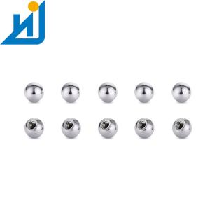 China 2MM 30MM Stainless Round Steel Balls With M2 Threaded Screw Hole Sandblasting wholesale