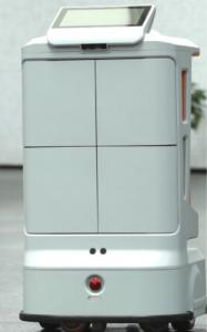 China Cute Smart Hotel Delivery Robot Climb 10 Degrees Room Service Robot Video Support wholesale