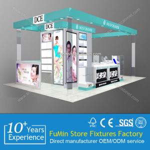 China luxury cosmetics kiosk showcase design to display eyeshade wholesale