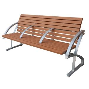 China 3 Seater Garden Outdoor Recycled Plastic Benches With Back And Middle Armrest wholesale