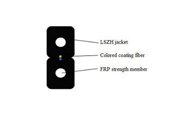 GJXH Single Mode Indoor Black Fiber Optic Cable For FTTH Good Performance Of