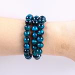8mm Lake Blue Tiger's Eye Gemstone Healing Crystal Stone Beads For Jewelry