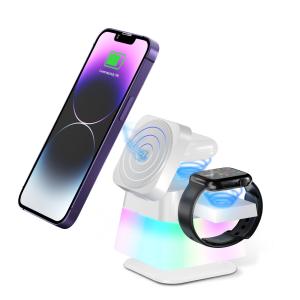 China Magnetic Wireless Charger Station USB C Port Foldable Design 4 In 1 Charging Hub wholesale