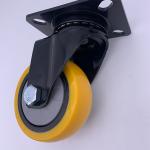 4 Inch Swivel Plate Caster Wheels on Orange Polyurethane Wheels
