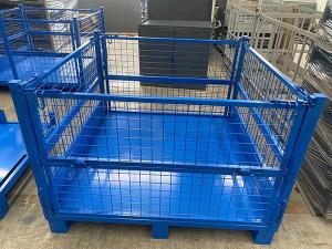 China Foldable Wire Mesh Pallet Cage 1200*1000*900mm Size Load Capacity 1000kg wholesale
