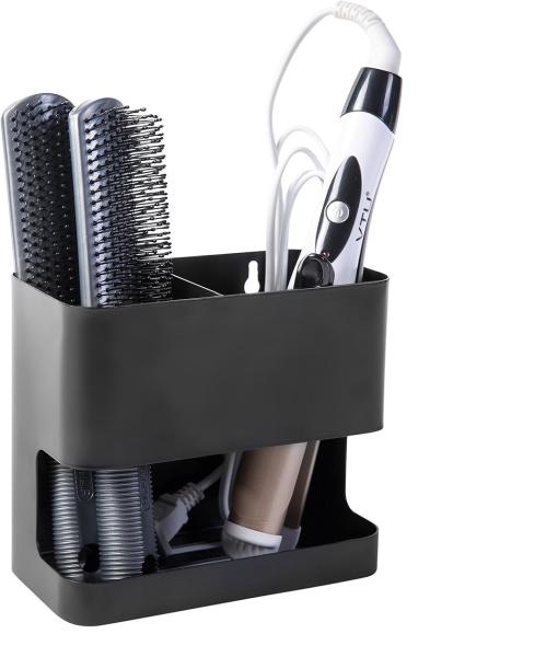 Wall Mounted Salon Accessory Caddy 3 Slots for Hair Dryer and Styling Tools