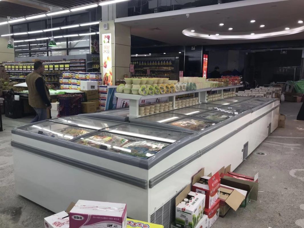 Restaurant Plug In Frost Free Deep Freezer / Sliding Glass Door Chest Freezer 220V 50Hz