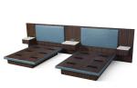 Hyatt Regency 5-star hotel Luxury design zebra wood veneer queen size bed of