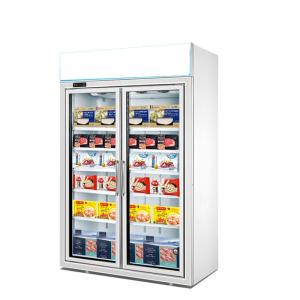 China Top Mounted Commercial Glass Freezer With Automatic Drain Water Evaporating System wholesale