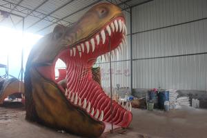 China Large Animatronic Dinosaur Head Wall Mounted With Excellent Abrasion Resistance wholesale