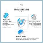 Vintage S925 Sterling Silver Opal Ring Band Charm Jewelry Customized
