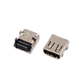China Gold Plated Micro HDMI Cable Connectors 19 pin DIP+SMT d type female connector wholesale