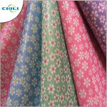 Colored Fake Leather Material , Faux Tooled Leather Fabric Vinyl Based For Diy