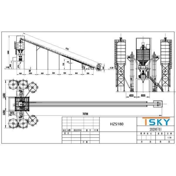 PLD4800 Aggregate Batcher HZS180 Concrete Batch Mix Plant