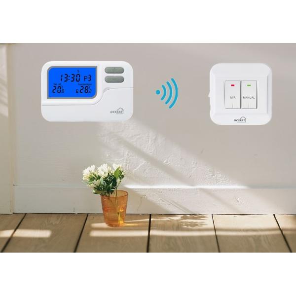 7 Day Programmable ABS White Color Wireless Thermostat For Heating Control