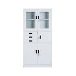 Glass Door Three Drawers Security Steel Filing Cabinet With Inner Box