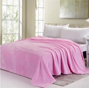 China Blue / Pink Colorful Coral Custom Fleece Blankets , Polyester Soft Kids Fleece Blanket wholesale