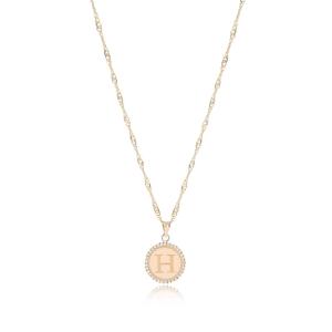 China 18K Gold ‘H’ Pendant Necklace wholesale