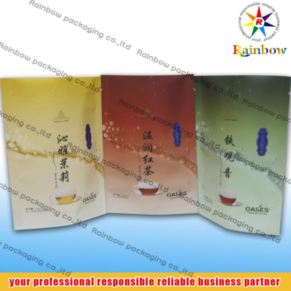 Bottom Gusset Tea Bags Packaging Printed With Logo For Loose Leaf Tea
