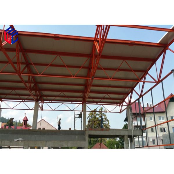 Prefab GI Steel Structure Support Construction Weather Resistant
