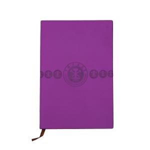 China Purple Soft Cover Pocket Notebook PU Leather Material With 100 Gsm Cream Pages wholesale