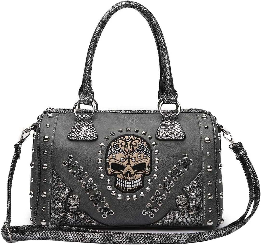 SUGAR SKULL DAY OF THE DEAD PUNK ART PURSE REMOVABLE STRAP WOMEN SATCHEL HANDBAG SHOULDER BAG WALLET SET