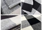 60*90 Cm Cotton And Linen Black And White Plaid Mat , Woven Outdoor Porch Mats