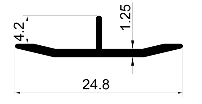 24.8mm Aluminium Floor Cover Strip , Anodized T Mould Transition Strip