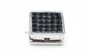 China Personalized Black Crystal Pave Alloy Square Beads 12mm Jewelry Beads Findings AL15274 wholesale