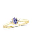0.25 Carat Tanzanite 0.925 Sterling Silver Ring Jewelry with White CZ Accent