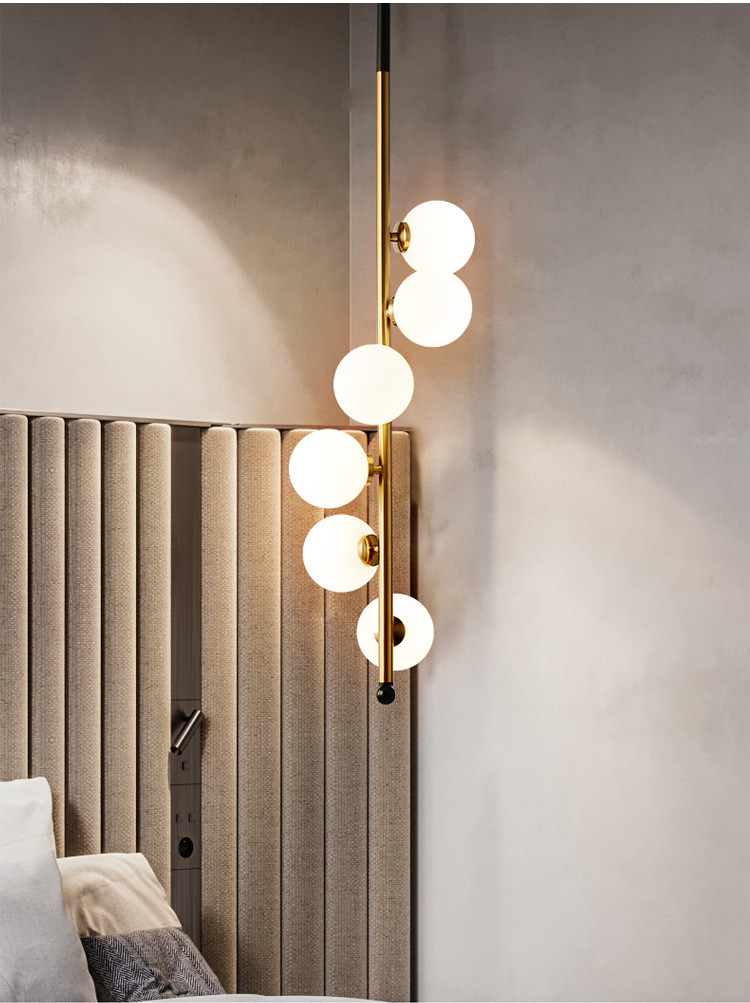 Nordic Minimalism Glass Ball Pendant Lights for Bedroom Home Restaurant Spiral Pendant Light(WH-GP-131)