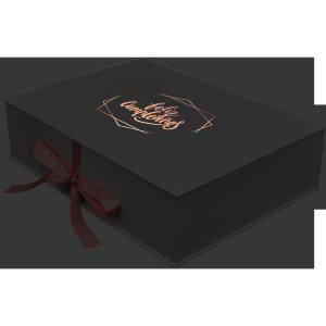 China Cardboard CMYK Black Custom Hair Extension Boxes , ODM 5x7 Gift Box wholesale