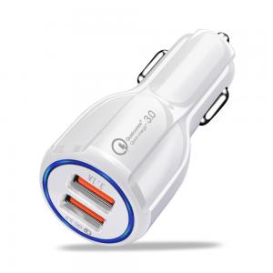 China QC3.0 Fast Car Charger , Dual Usb Car Charger Fireproof Multi Protection on sale