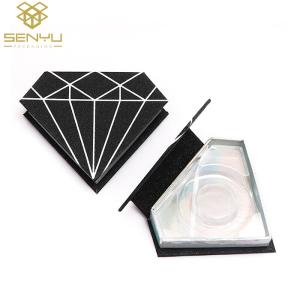 China Eco Friendly Cosmetic Packaging Boxes / Black Glitter Paper Card Eyelash Box wholesale