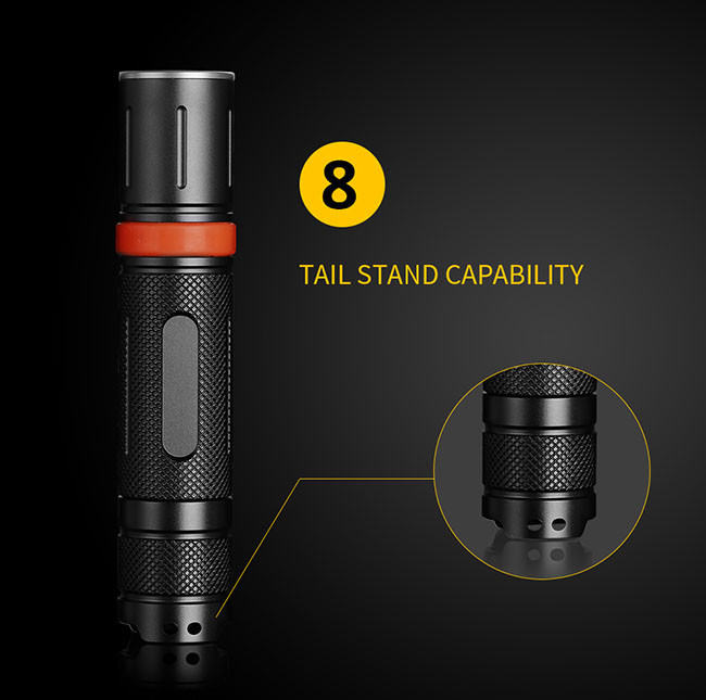 IP68 Super Bright Rechargeable Tactical LED Flashlight 10W 1000Lm Tactical Torch Light