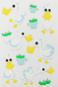 China Kids Room Deco Fuzzy Animal Stickers , Duck Shape Foam Animal Stickers wholesale