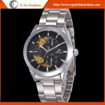 SH30 SHENHUA Watches Hollow Out Black Gold Watch Silver Stainless Steel Watch
