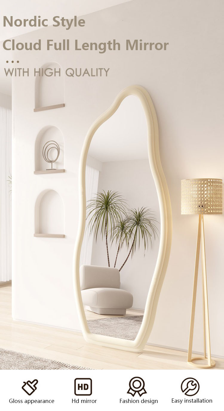 Makeup Flannelette Full Length Floor Mirror Curved Irregular Shape