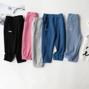 China 45CM 17.7in Children'S Casual Trousers Black Unisex Loose Sports Pants wholesale