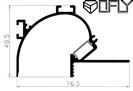 Drywall Ceiling Light Suspension Kit 76.5*48.5mm 6063 T5 Surface Aluminium
