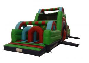 China Custiomized Adventuring Green Bouncy Castle Obstacle Course For Kids wholesale