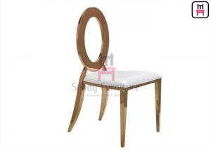 China Round Backrest Stainless Steel Restaurant Chairs Lightweight For Wedding / Event on sale