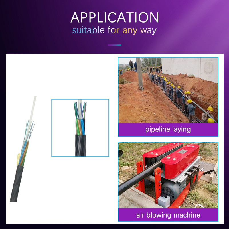 2-288 Optical Fiber Cable , Air Blown Micro Cable With HDPE Sheath