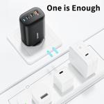 Travel GaN PD Wall Charger 65w 3 USB Port USB A Type C Fast Charging